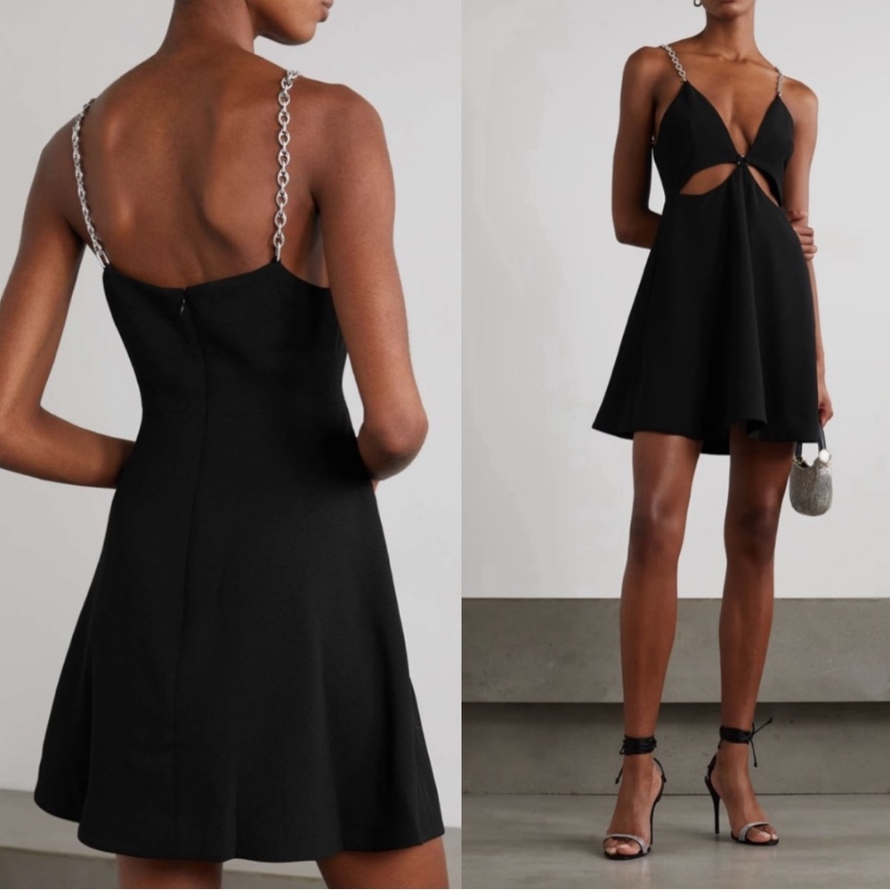SIMKHAI Ellis cutout embellished crepe mini dress